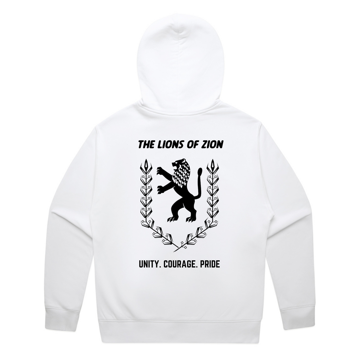 Patch Hoodie Front & Back (White)