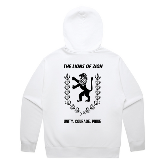Patch Hoodie Front & Back (White)
